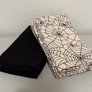 Spider Web Print and Black Napkin Set - set of 11